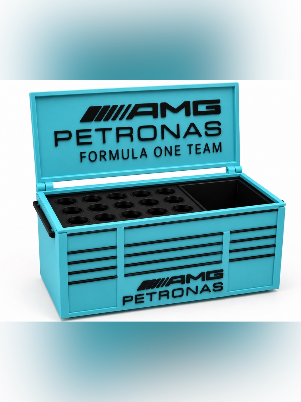 AMG Petronas Mini Toolbox Pen And Trinket Holder Desk Top Organizer